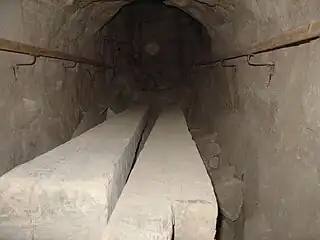 Wooden beams in the pyramid