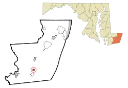 Location of Girdletree, Maryland