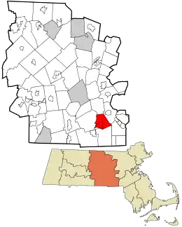 Location in Worcester County and the state of Massachusetts.