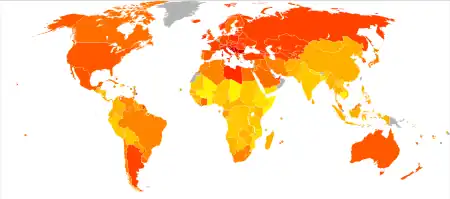 Map of dietary energy availability per person per day in 1979–1981 (kcal/person/day)