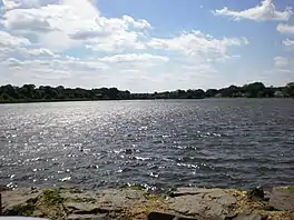 A view of Wreck Pond in Spring Lake, New Jersey