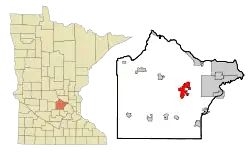 Location of the city of Buffalowithin Wright County, Minnesota