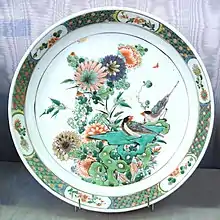 Wucai plate for exportation, Kangxi period, circa 1680.