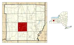 Location within Wyoming County and New York