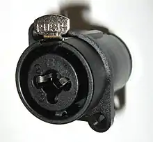 Three-pin XLR plus 6.35 mm TRS phone hybrid jack.