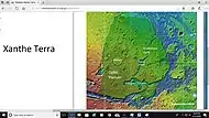 Map of Xanthe Terra that shows location of Ganges Chasma and other major features