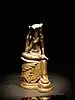 Semi-seated Bodhisattva Maitreya, Silla, early 7th century.  Gilt bronze, h.  17.1 cm.  National Museum of Korea.