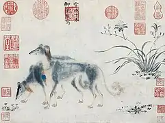 Two Saluki Hounds (猎犬圖; 1427), Harvard Art Museum, United States