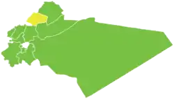 Map of Yabroud District within Rif Dimashq Governorate