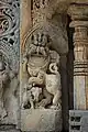 Yali sculpture on wall of Chennakeshava temple at Mosale