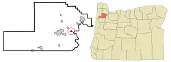 Location in Oregon