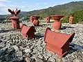 reconstructed haniwa and fukiishi