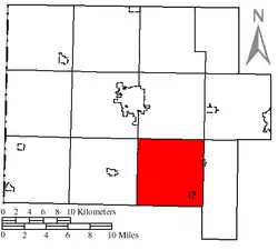 Location of York Township in Van Wert County