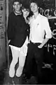 The Young Snakes backstage at the Underground, Allston, Massachusetts. From left to right are Dave Bass Brown, Aimee Mann, and Doug Vargas.