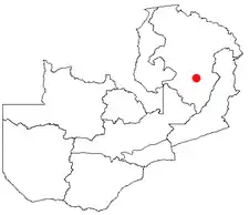 Location of Mpika in Zambia