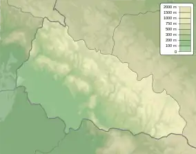 Map showing the location of Uzh National Nature Park