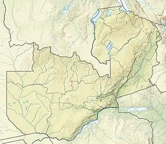 Map showing the location of North Luangwa National Park