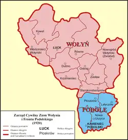 Map of civil administration subdivisions.