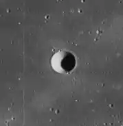 Lunar Orbiter 4 image of Zinner (Schiaparelli B)