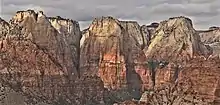 Abraham, Isaac, and Jacob peaks from Bridge Mountain, November 2013