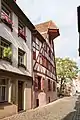 Facade of the restored barn Zirkelschmiedsgasse 30, Nuremberg.