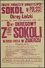 A poster announcing a meeting of the "Sokół" Society in Łódź, 1928