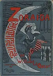 Cover of William le Queux's Zoraida, 1895, signed lower left