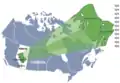 Duvernay depositional extent in central Alberta, Canada.