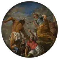  circular painting with multiple figures