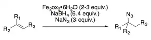 The iron-catalyzed hydroazidation of substituted alkene published by Boger.