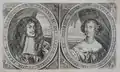 Polygraphice, Plate XIV, portraits of Charles II of England and Catherine of Braganza