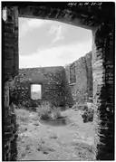 Interior view of mill building ruins