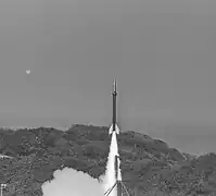 Launch of a Black Brandt rocket in 1973 from Barreira do Inferno