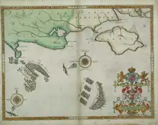 The English and Spanish fleets between Portland Bill and the Isle of Wight on 2–3 August 1588