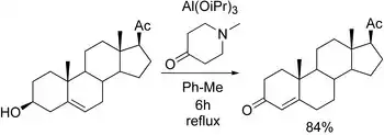 Oppenauer oxidation of a steroid derivative.