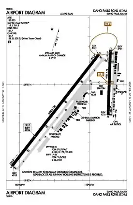 FAA airport diagram as of January 2021