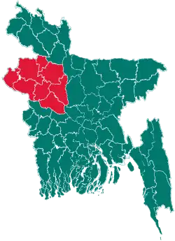 Map of Rajshahi Division