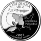 Louisiana quarter dollar coin