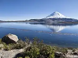 Parinacota Volcano and Chungará Lake