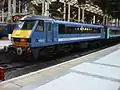 A National Express East Anglia Class 90 unit at Liverpool Street station.