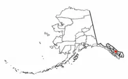 Location of Petersburg in Alaska