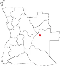 Location of Luena in Angola