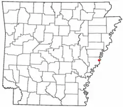 Location of Helena, Arkansas