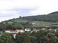 Part of Abergavenny seen from the castle ruins