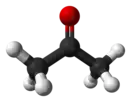 Ball-and-stick model of acetone