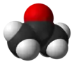 Space-filling model of acetone