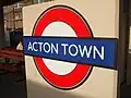 Roundel on eastbound platforms