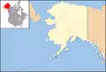 The location of Mount Redoubt in Alaska.