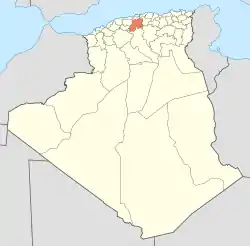 Map of Algeria highlighting Médéa