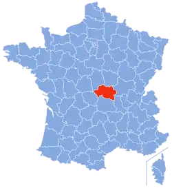 Location of Allier in France